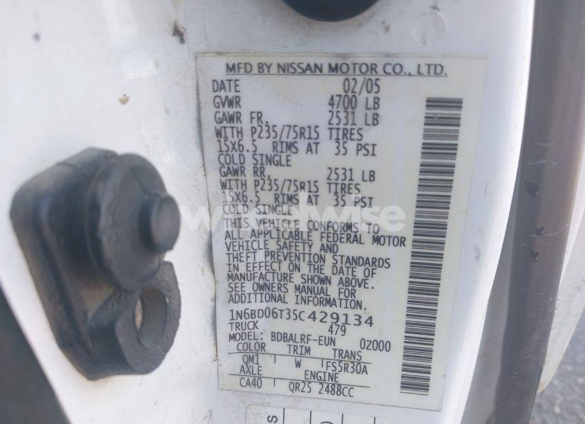 Photo 9 of 2005 Nissan Frontier XE (VIN 1N6BD06T35C429134)