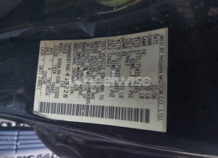 Photo 9 of 2006 Nissan Frontier XE (VIN 1N6BD06T66C459228)