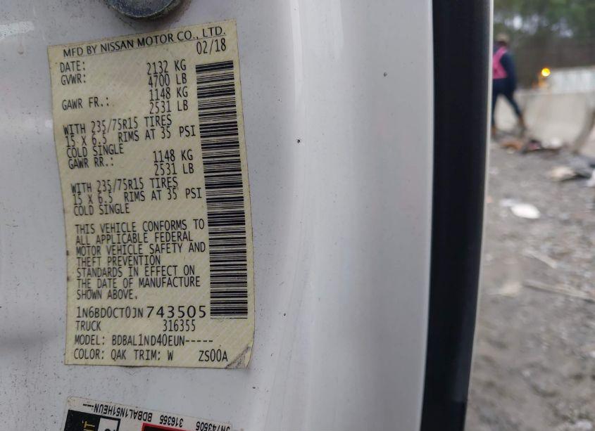 Photo 9 of 2018 Nissan Frontier S (VIN 1N6BD0CT0JN743505)