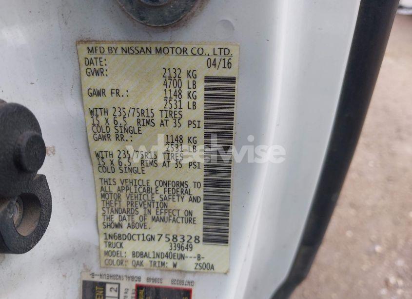 Photo 9 of 2016 Nissan Frontier S (VIN 1N6BD0CT1GN758328)