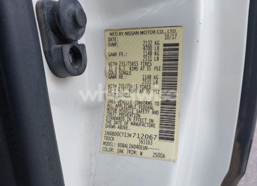 Photo 9 of 2018 Nissan Frontier S (VIN 1N6BD0CT1JN712067)