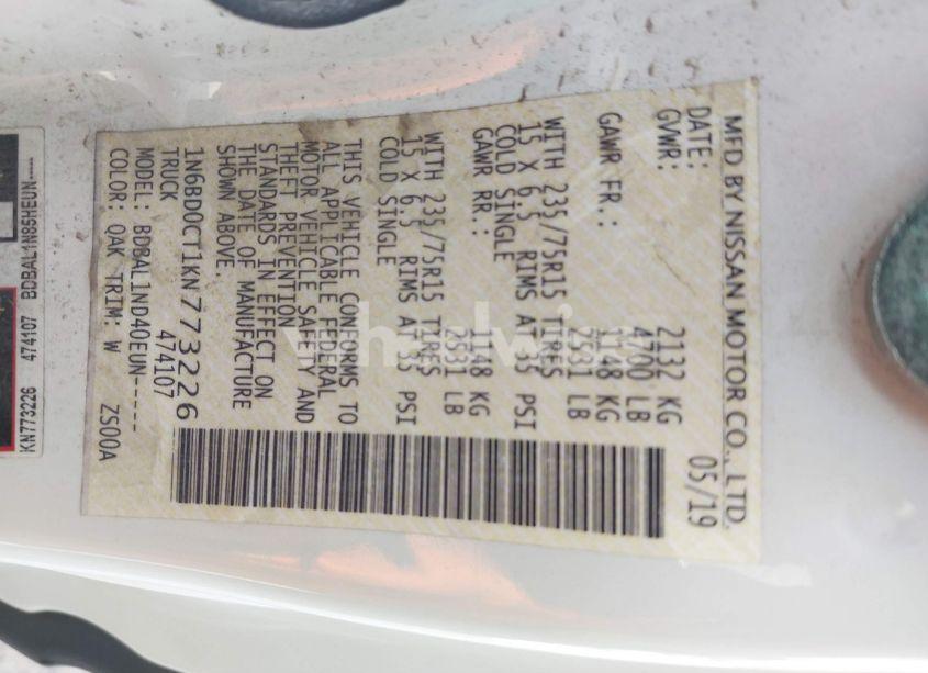 Photo 9 of 2019 Nissan Frontier S (VIN 1N6BD0CT1KN773226)