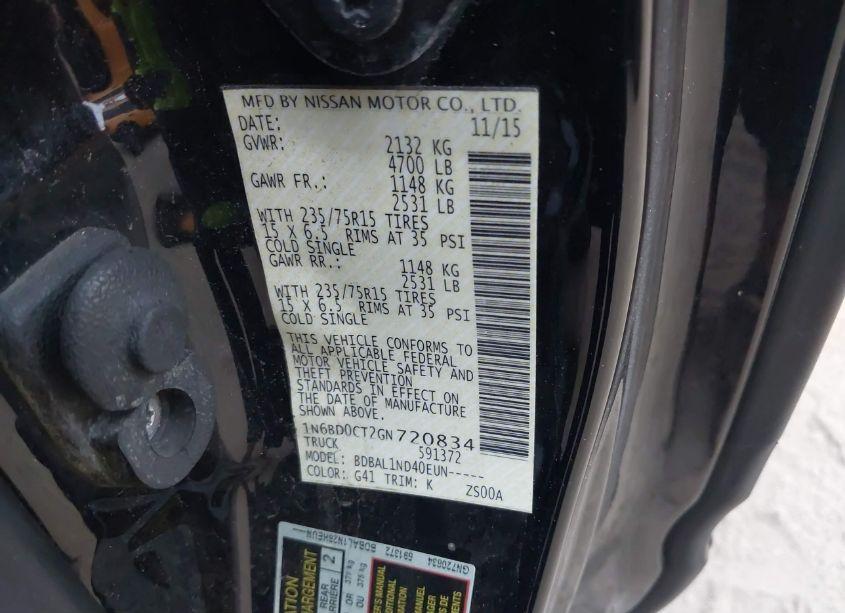 Photo 9 of 2016 Nissan Frontier S (VIN 1N6BD0CT2GN720834)