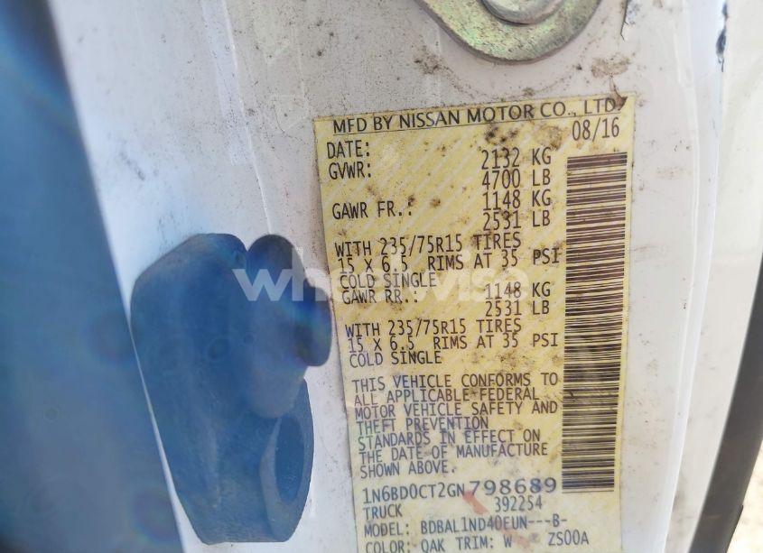 Photo 9 of 2016 Nissan Frontier S (VIN 1N6BD0CT2GN798689)