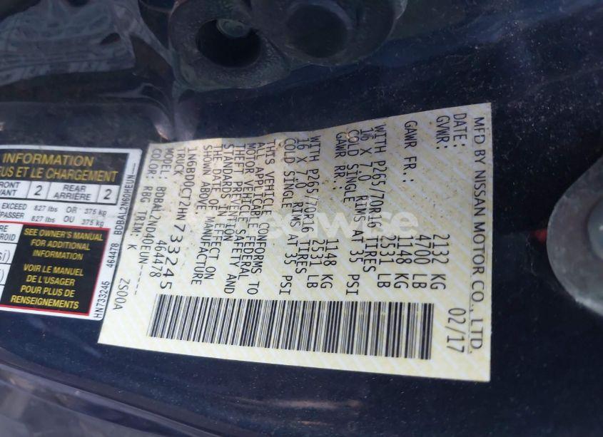 Photo 9 of 2017 Nissan Frontier SV-I4 (VIN 1N6BD0CT2HN733245)