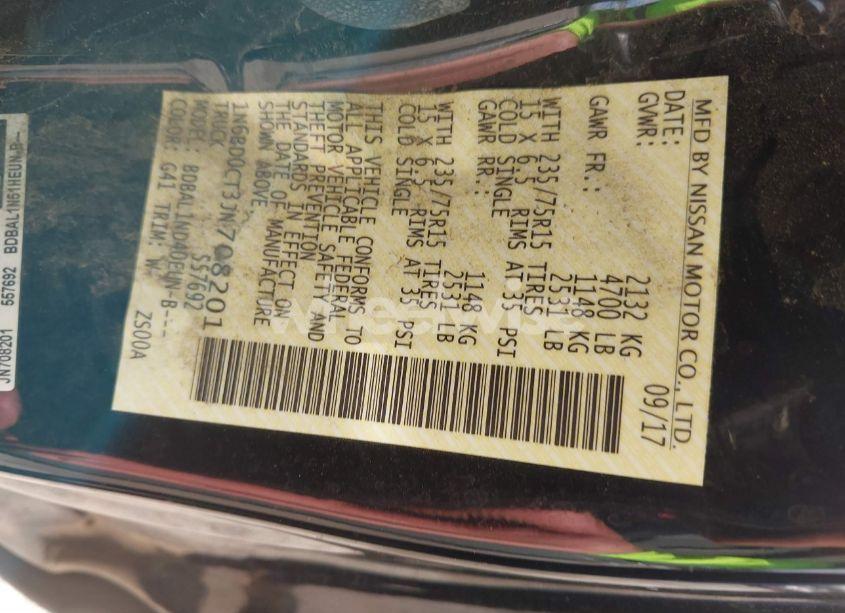 Photo 9 of 2018 Nissan Frontier S (VIN 1N6BD0CT3JN708201)