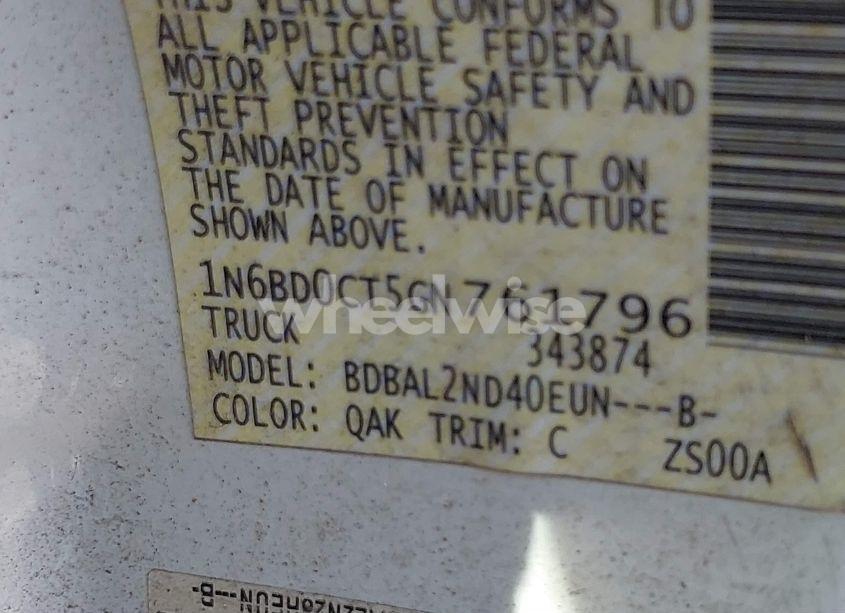 Photo 9 of 2016 Nissan Frontier S/SV-I4 (VIN 1N6BD0CT5GN761796)