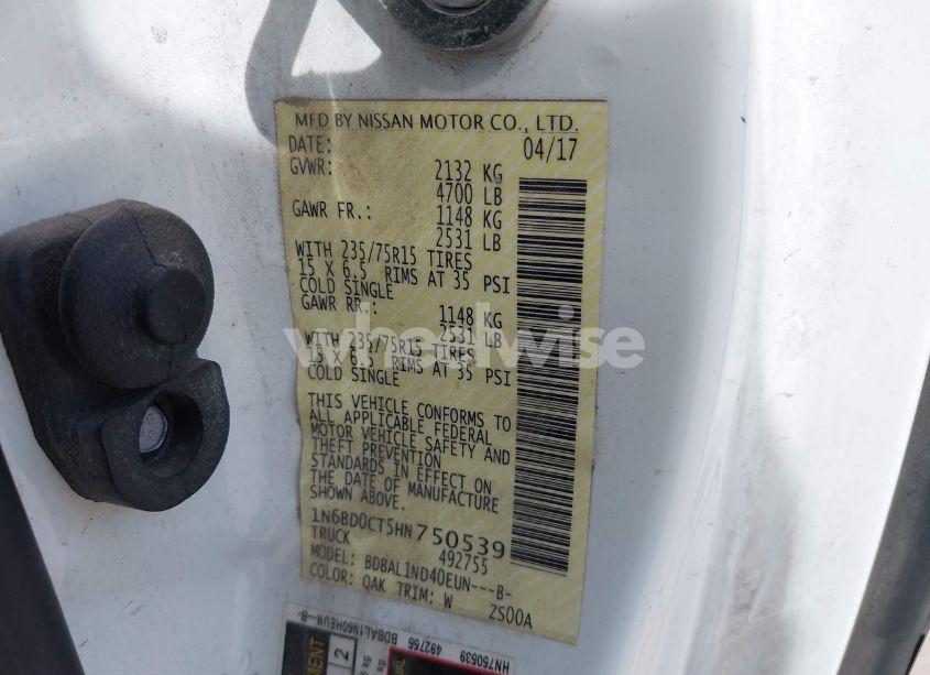 Photo 9 of 2017 Nissan Frontier S (VIN 1N6BD0CT5HN750539)