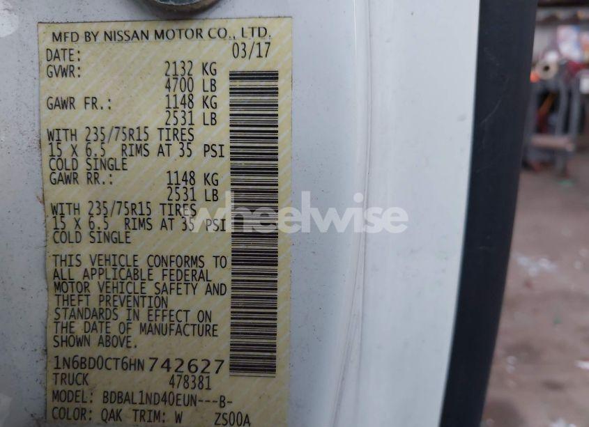 Photo 9 of 2017 Nissan Frontier S (VIN 1N6BD0CT6HN742627)