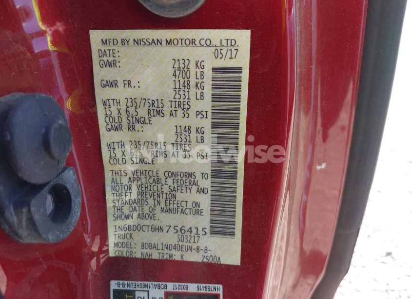 Photo 9 of 2017 Nissan Frontier S (VIN 1N6BD0CT6HN756415)