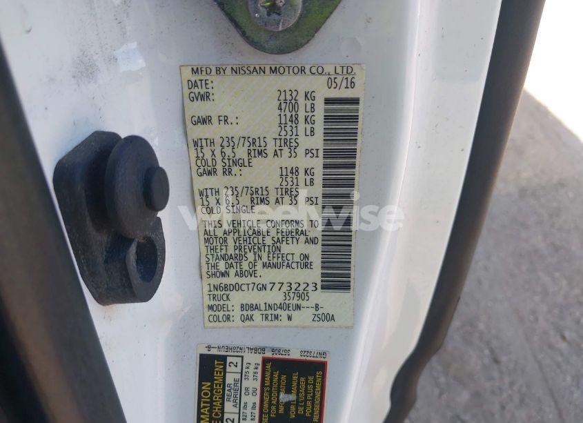 Photo 9 of 2016 Nissan Frontier S (VIN 1N6BD0CT7GN773223)