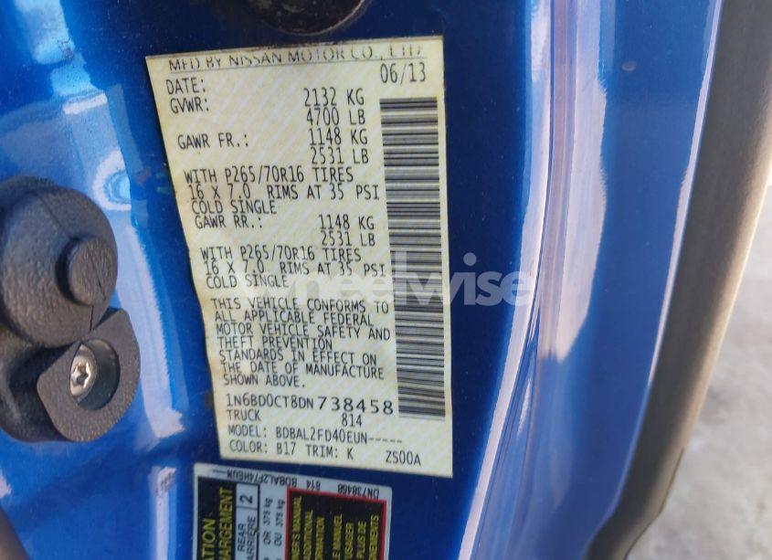 Photo 9 of 2013 Nissan Frontier SV-I4 (VIN 1N6BD0CT8DN738458)