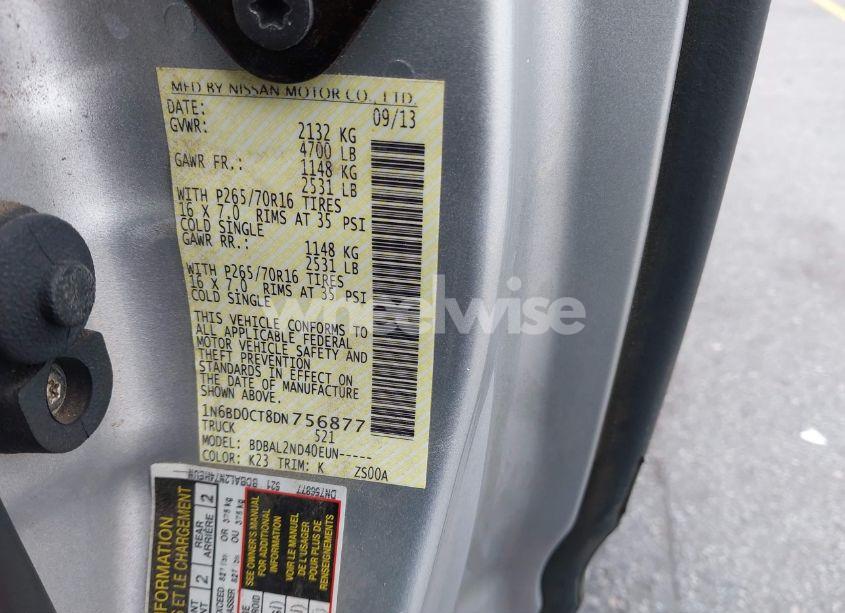 Photo 9 of 2013 Nissan Frontier SV-I4 (VIN 1N6BD0CT8DN756877)
