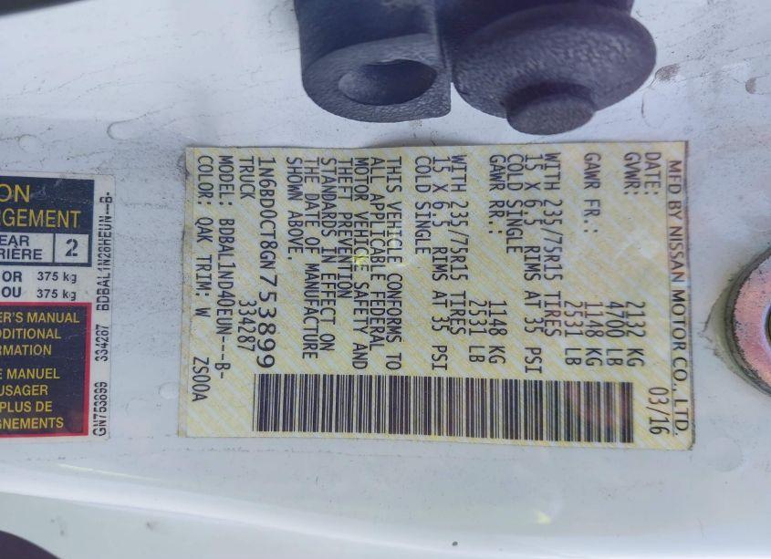 Photo 9 of 2016 Nissan Frontier S (VIN 1N6BD0CT8GN753899)