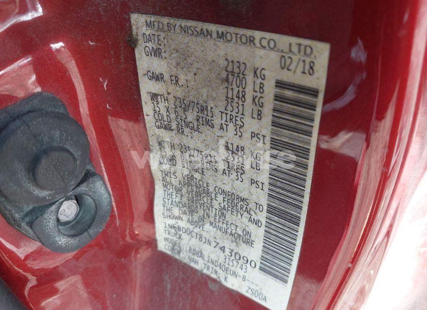 Photo 9 of 2018 Nissan Frontier S (VIN 1N6BD0CT8JN743090)