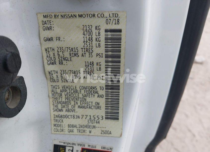 Photo 9 of 2018 Nissan Frontier S (VIN 1N6BD0CT8JN771553)