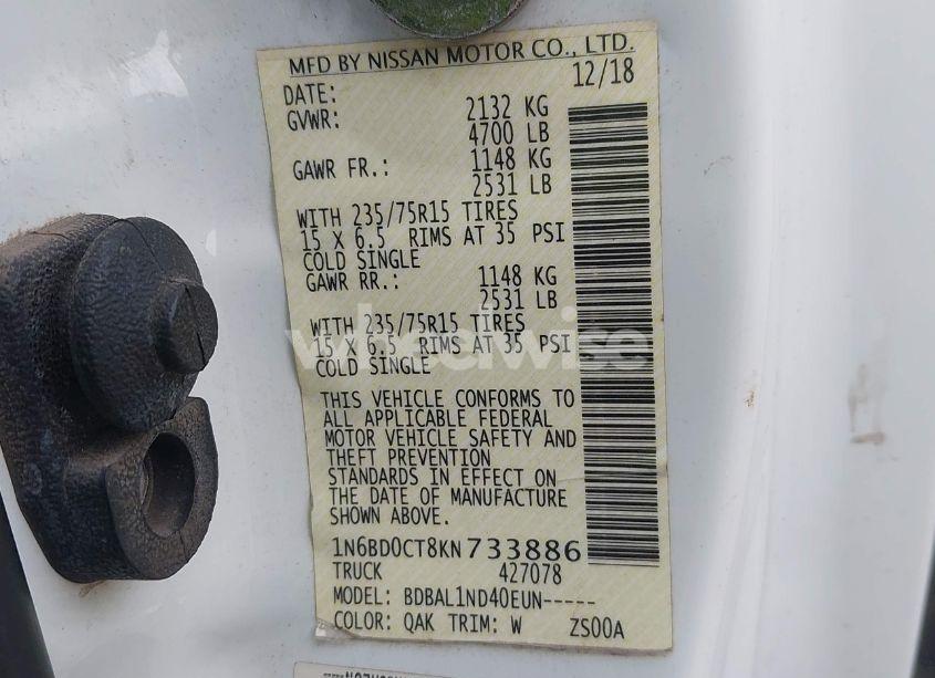 Photo 9 of 2019 Nissan Frontier S (VIN 1N6BD0CT8KN733886)