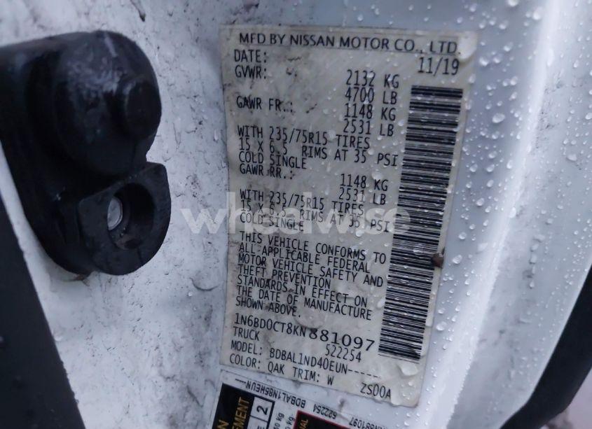 Photo 9 of 2019 Nissan Frontier S (VIN 1N6BD0CT8KN881097)