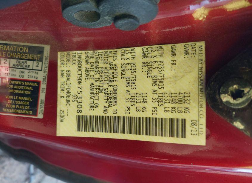 Photo 9 of 2013 Nissan Frontier S (VIN 1N6BD0CT9DN753308)