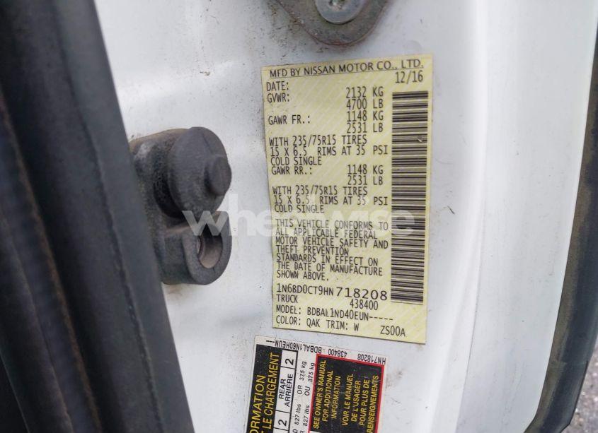 Photo 9 of 2017 Nissan Frontier S (VIN 1N6BD0CT9HN718208)