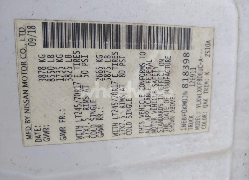 Photo 9 of 2018 Nissan Nv CARGO NV1500 SV V6 (VIN 1N6BF0KM0JN818398)