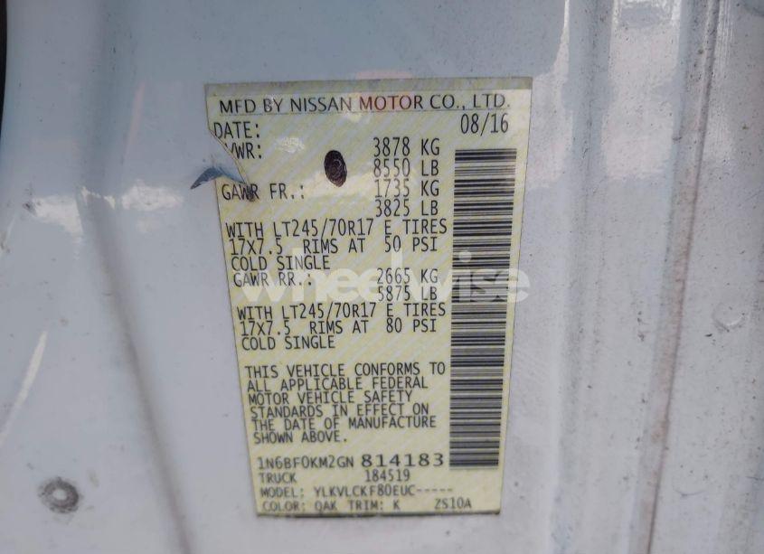 Photo 9 of 2016 Nissan Nv CARGO NV1500 S V6 (VIN 1N6BF0KM2GN814183)