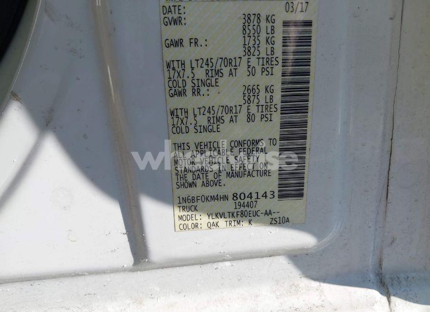 Photo 9 of 2017 Nissan Nv CARGO NV1500 SV V6 (VIN 1N6BF0KM4HN804143)