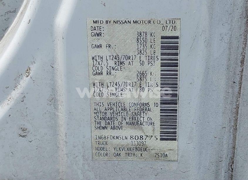 Photo 9 of 2020 Nissan Nv CARGO NV1500 SV STANDARD ROOF V6 (VIN 1N6BF0KM5LN808775)