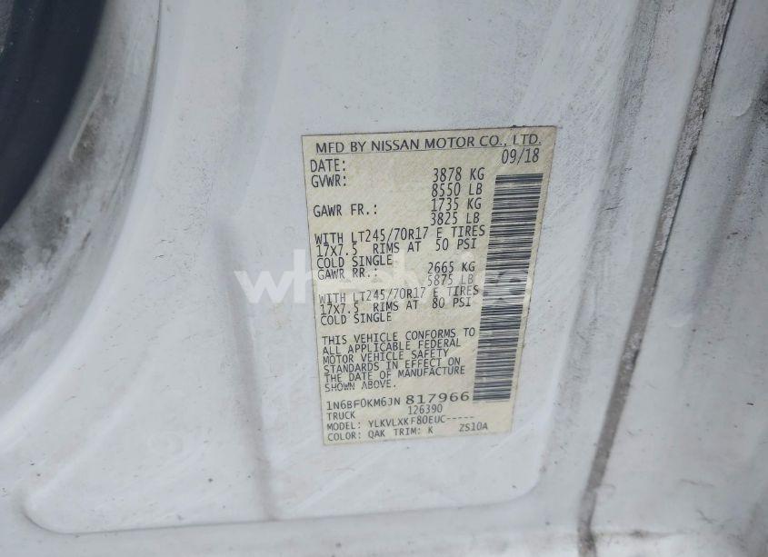 Photo 9 of 2018 Nissan Nv CARGO NV1500 SV V6 (VIN 1N6BF0KM6JN817966)