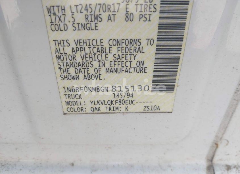 Photo 9 of 2016 Nissan Nv CARGO NV1500 S V6 (VIN 1N6BF0KM8GN815130)