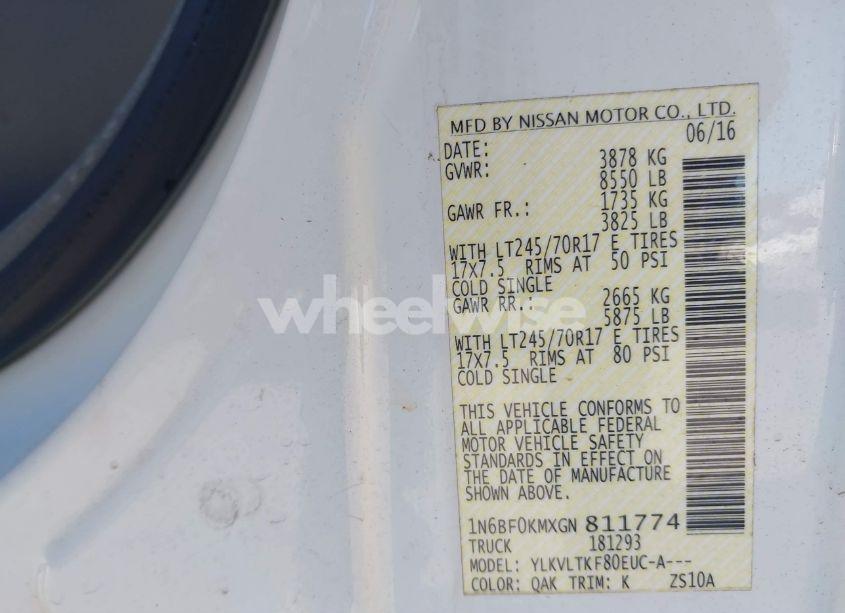 Photo 9 of 2016 Nissan Nv CARGO NV1500 SV V6 (VIN 1N6BF0KMXGN811774)