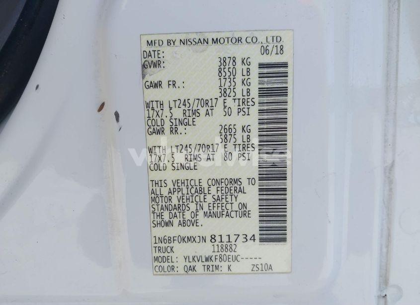 Photo 9 of 2018 Nissan Nv CARGO NV1500 S V6 (VIN 1N6BF0KMXJN811734)