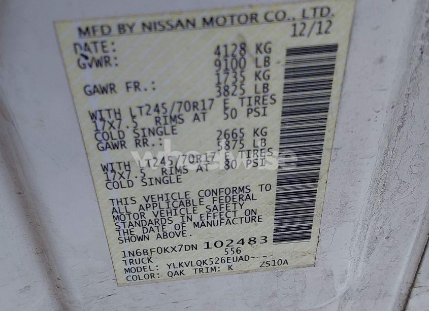 Photo 9 of 2013 Nissan Nv CARGO NV2500 HD S V6 (VIN 1N6BF0KX7DN102483)