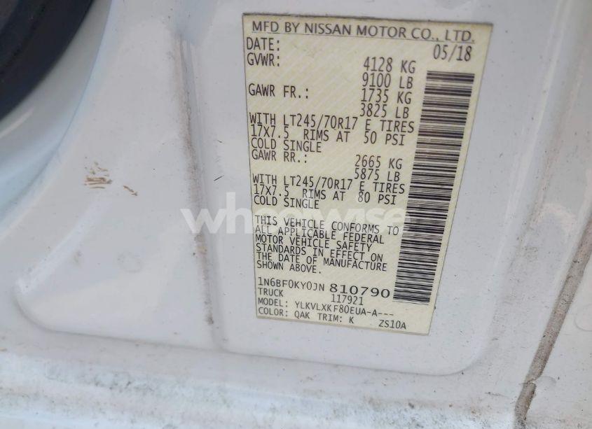 Photo 9 of 2018 Nissan Nv CARGO NV2500 HD SV V6 (VIN 1N6BF0KY0JN810790)