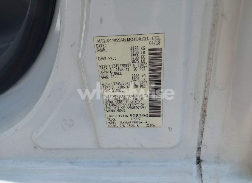 Photo 9 of 2018 Nissan Nv CARGO NV2500 HD S V6 (VIN 1N6BF0KY4JN808590)