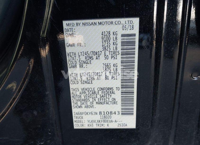 Photo 9 of 2018 Nissan Nv CARGO NV2500 HD SV V6 (VIN 1N6BF0KY6JN810843)