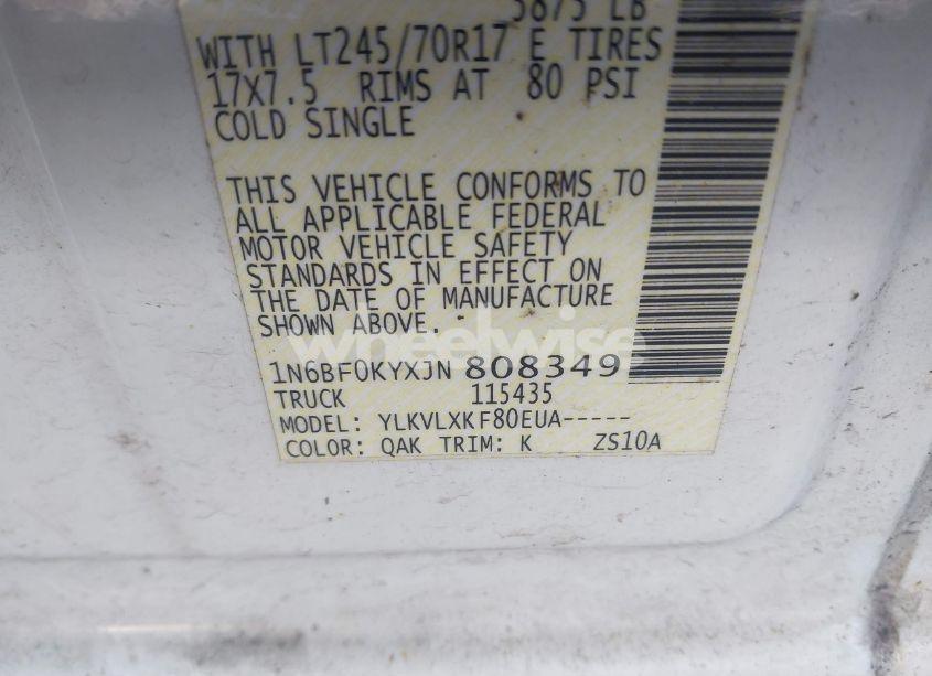 Photo 9 of 2018 Nissan Nv CARGO NV2500 HD SV V6 (VIN 1N6BF0KYXJN808349)