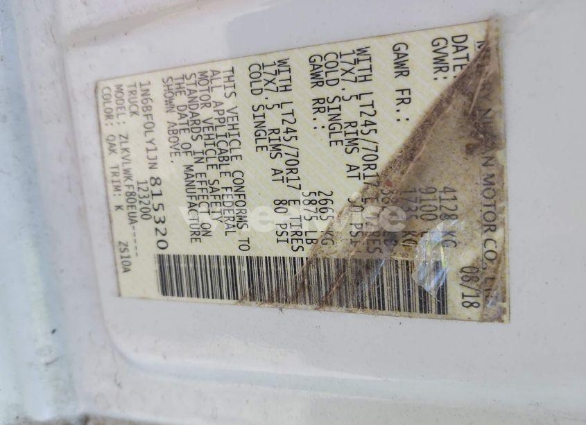 Photo 9 of 2018 Nissan Nv CARGO NV2500 HD S V6 (VIN 1N6BF0LY1JN815320)