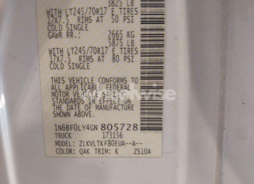 Photo 9 of 2016 Nissan Nv CARGO NV2500 HD SV V6 (VIN 1N6BF0LY4GN805728)