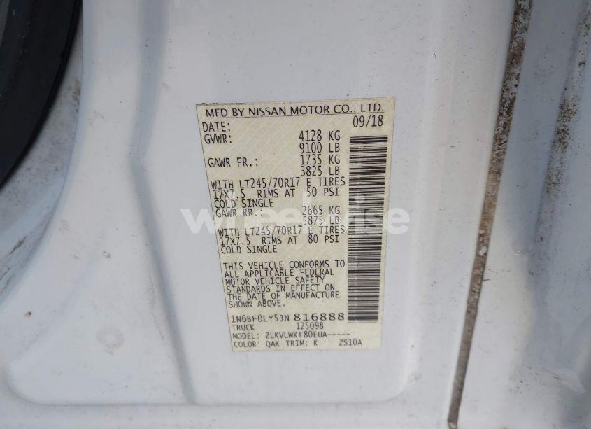 Photo 9 of 2018 Nissan Nv CARGO NV2500 HD S V6 (VIN 1N6BF0LY5JN816888)