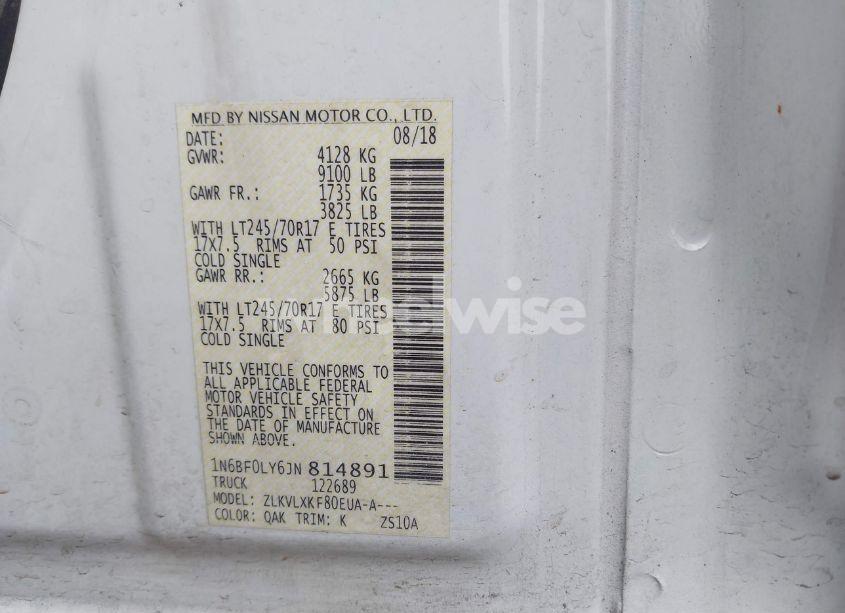 Photo 9 of 2018 Nissan Nv CARGO NV2500 HD SV V6 (VIN 1N6BF0LY6JN814891)