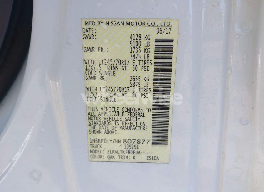 Photo 9 of 2017 Nissan Nv CARGO NV2500 HD SV V6 (VIN 1N6BF0LY7HN807877)