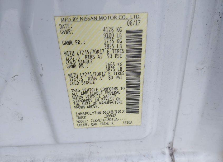 Photo 9 of 2017 Nissan Nv CARGO NV2500 HD SV V6 (VIN 1N6BF0LY7HN808382)