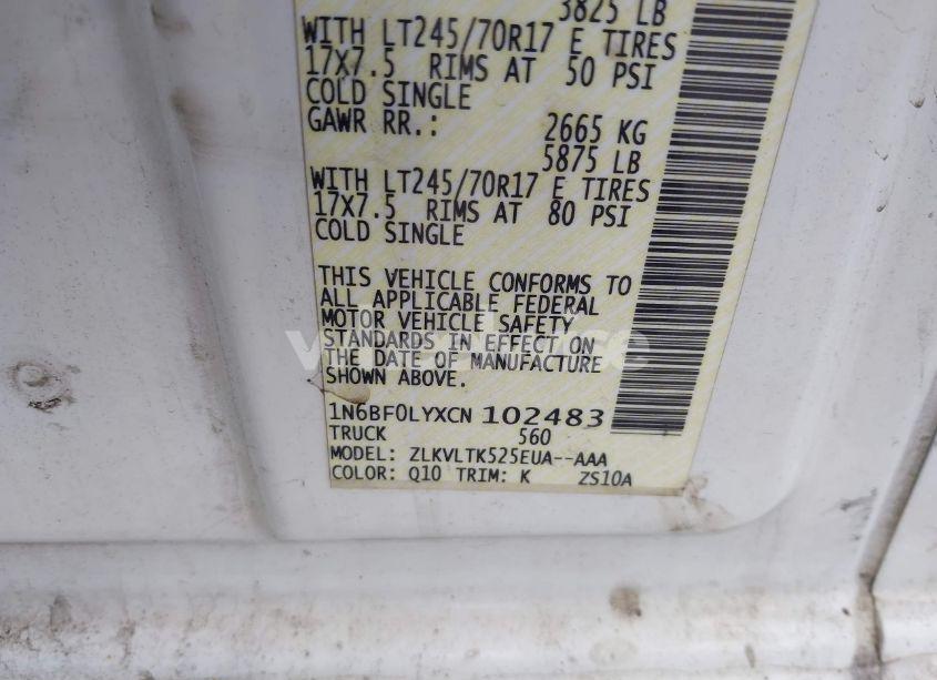 Photo 9 of 2012 Nissan Nv 2500 NV2500 HD SV V6 (VIN 1N6BF0LYXCN102483)