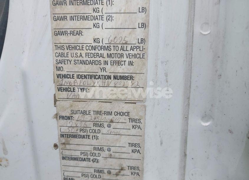 Photo 9 of 2017 Nissan Nv CARGO NV2500 HD SV V6 (VIN 1N6BF0LYXHN802382)