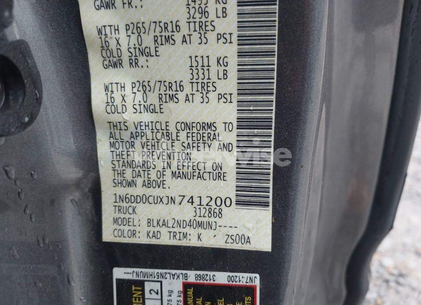 Photo 9 of 2018 Nissan Frontier DESERT RUNNER (VIN 1N6DD0CUXJN741200)