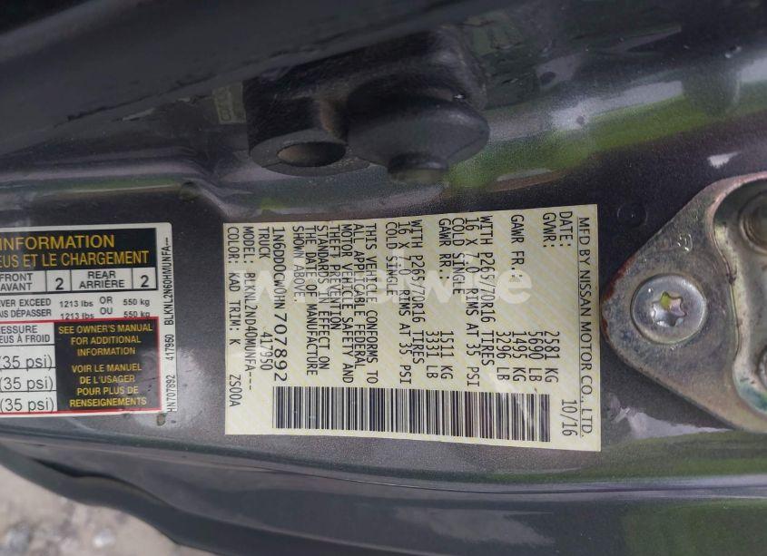 Photo 9 of 2017 Nissan Frontier SV V6 (VIN 1N6DD0CW0HN707892)