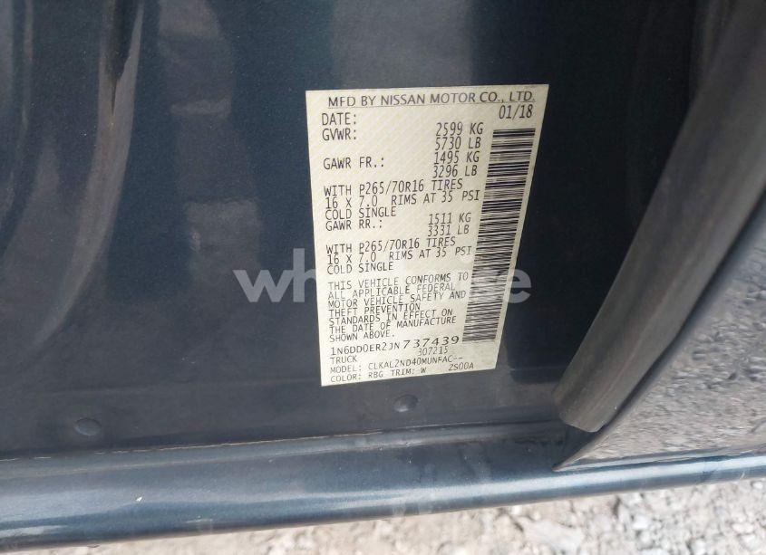 Photo 9 of 2018 Nissan Frontier SV (VIN 1N6DD0ER2JN737439)