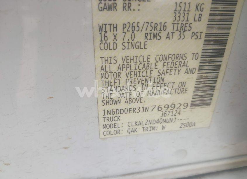 Photo 9 of 2018 Nissan Frontier DESERT RUNNER (VIN 1N6DD0ER3JN769929)