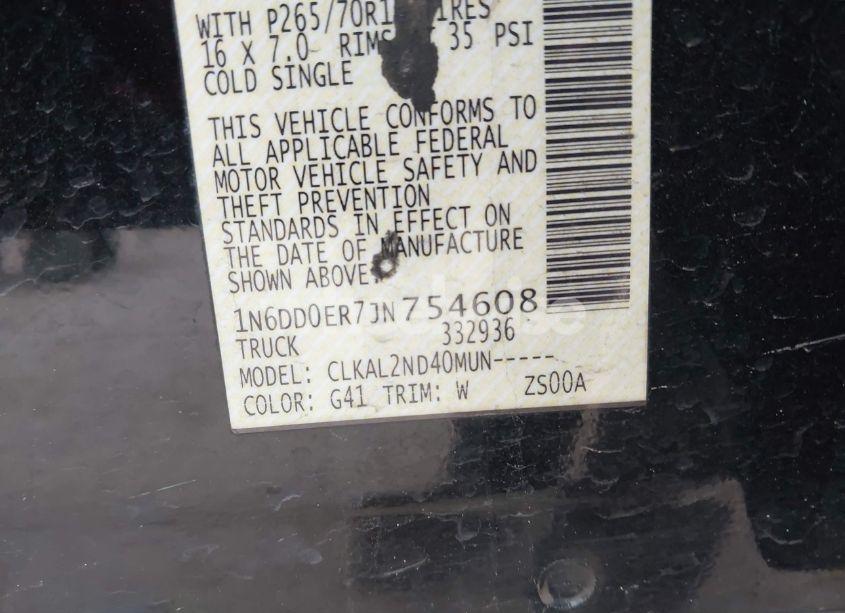 Photo 9 of 2018 Nissan Frontier SV (VIN 1N6DD0ER7JN754608)